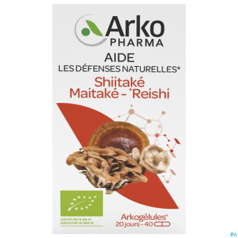 Arkogelules shiitake maitake reishi bio    caps 40