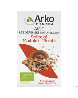 Arkogelules shiitake maitake reishi bio    caps 40