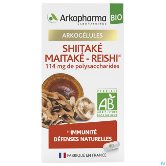 Arkogelules shiitake maitake reishi bio    caps 40