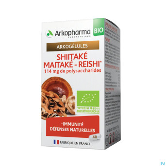 Arkogelules shiitake maitake reishi bio    caps 40