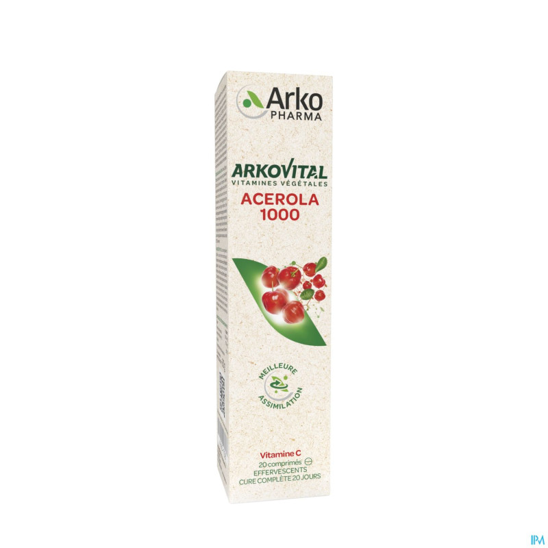 Arkovital acerola 1000 effervescent vit c  comp 20