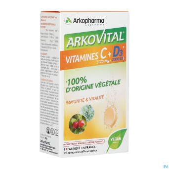 Arkovital acerola 1000 vit c + d3 eff.    comp 20