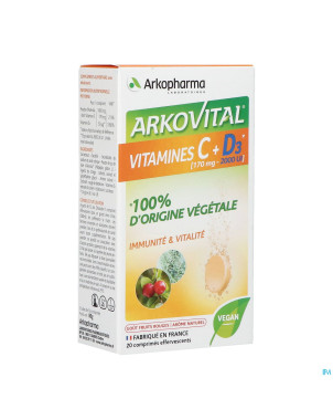 Arkovital acerola 1000 vit c + d3 eff.    comp 20