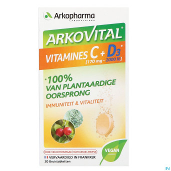 Arkovital acerola 1000 vit c + d3 eff.    comp 20