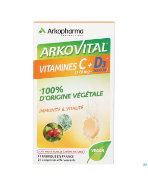 Arkovital acerola 1000 vit c + d3 eff.    comp 20