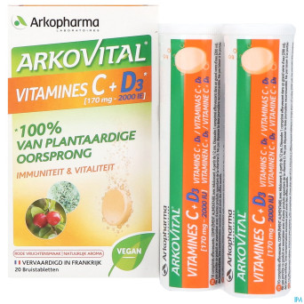 Arkovital acerola 1000 vit c + d3 eff.    comp 20
