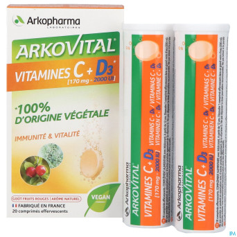 Arkovital acerola 1000 vit c + d3 eff.    comp 20