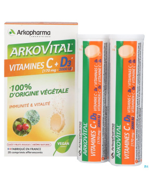 Arkovital acerola 1000 vit c + d3 eff.    comp 20