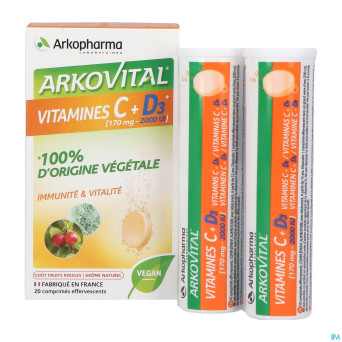 Arkovital acerola 1000 vit c + d3 eff.    comp 20