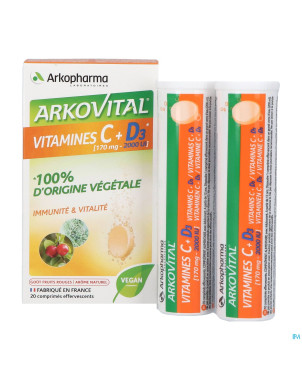 Arkovital acerola 1000 vit c + d3 eff.    comp 20