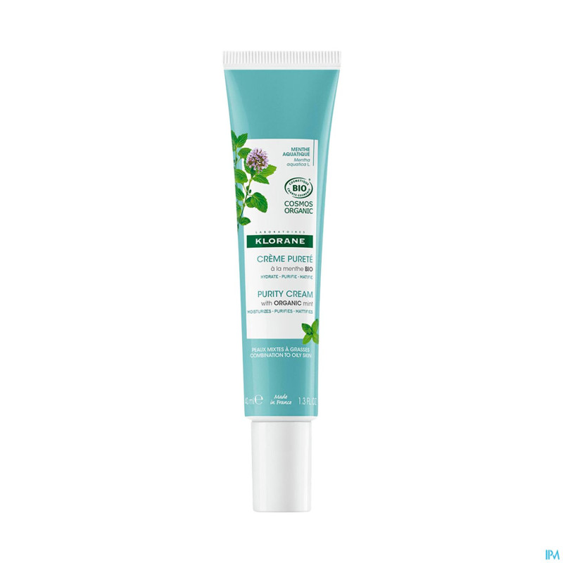 Klorane visage menthe aquatique creme purete  40ml