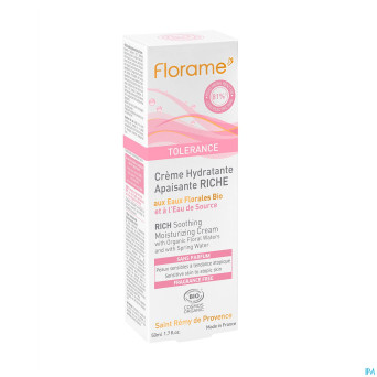 Florame creme hydratante apaisante riche bio 50ml