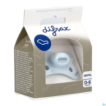 Difrax sucette dental 0-6m uni/pure bleu/ice