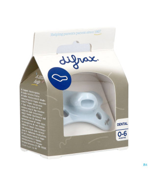 Difrax sucette dental 0-6m uni/pure bleu/ice