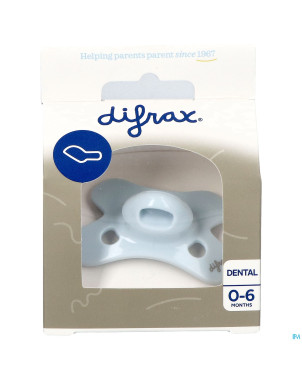 Difrax sucette dental 0-6m uni/pure bleu/ice