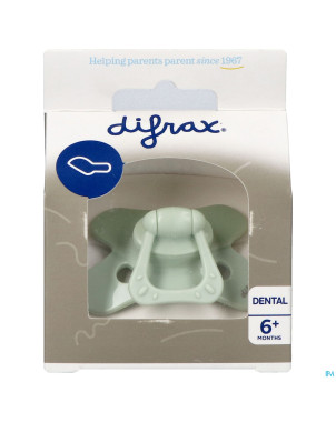 Difrax sucette dental +6m uni/pure vert/pistache