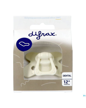 Difrax sucette dental +12m uni/pure creme/popcorn