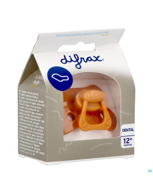 Difrax sucette dental +12m uni/pure orange/pumpk.