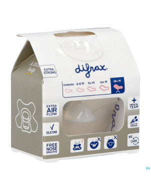 Difrax sucette dental +18m uni/pure bleu fonc/ev.