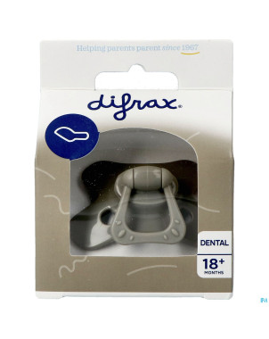 Difrax sucette dental +18m uni/pure gris/clay