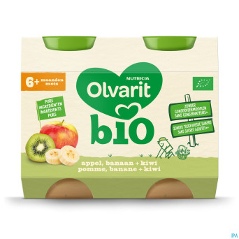 Olvarit bio pomme banane kiwi    6m 2x200g