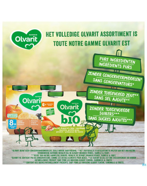 Olvarit bio pomme banane kiwi    6m 2x200g
