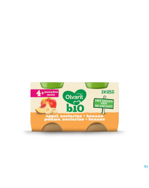 Olvarit bio pomme nectarine banane    4m 2x125g