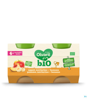 Olvarit bio pomme nectarine banane    4m 2x125g