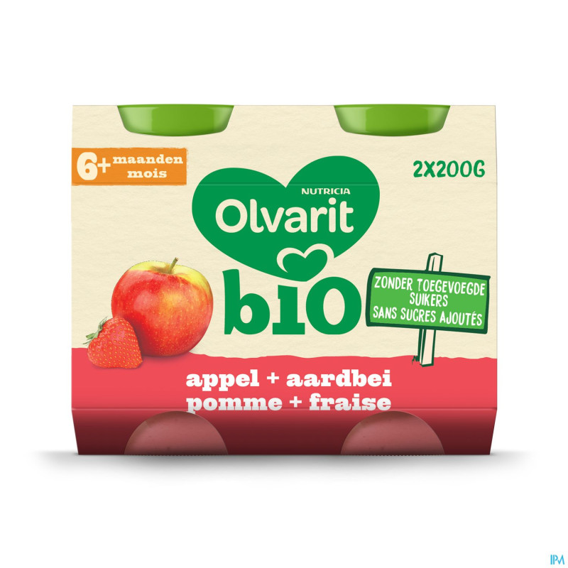 Olvarit bio pomme fraise    6m 2x200g
