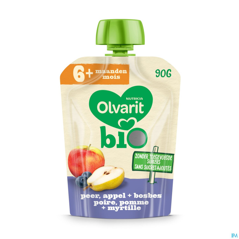 Olvarit bio poire pomme myrtille    6m 90g
