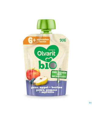 Olvarit bio poire pomme myrtille    6m 90g