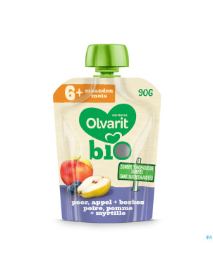 Olvarit bio poire pomme myrtille    6m 90g