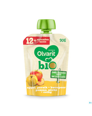 Olvarit bio pomme peche coing    12m 90g