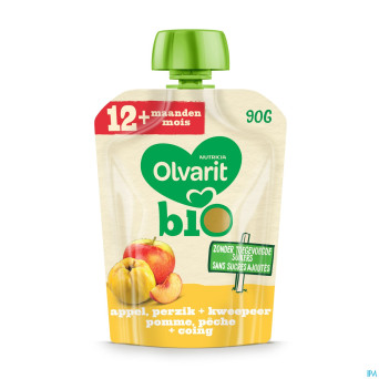Olvarit bio pomme peche coing    12m 90g
