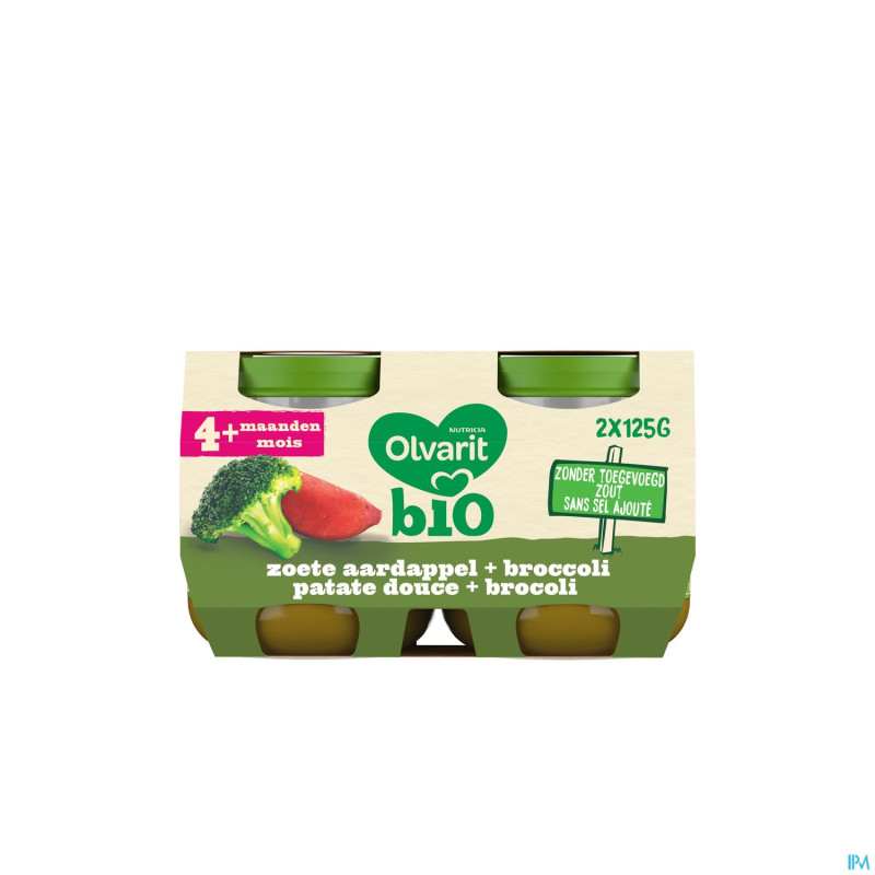 Olvarit bio patate douce broccoli    4m 2x125g