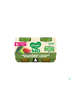 Olvarit bio patate douce broccoli    4m 2x125g