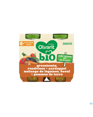 Olvarit bio melange legumes boeuf pdt    6m 2x200g
