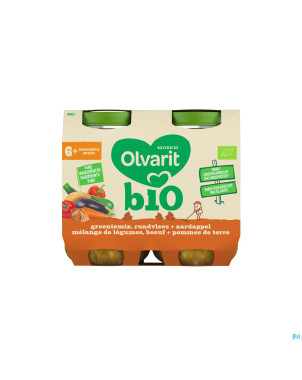 Olvarit bio melange legumes boeuf pdt    6m 2x200g