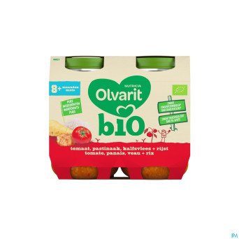 Olvarit bio tomate panais veau riz    8m 2x200g