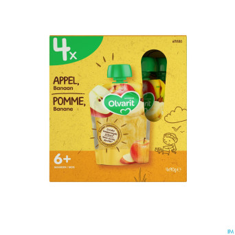 Olvarit bio pomme banane    multipack  6m 4x90g