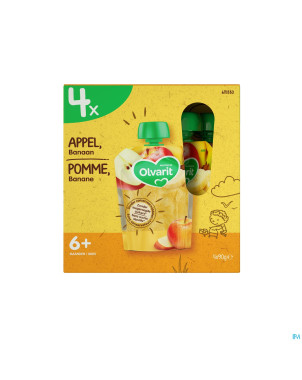 Olvarit bio pomme banane    multipack  6m 4x90g