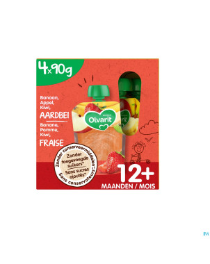 Olvarit bio fraise banane kiwi multipack 12m 4x90g