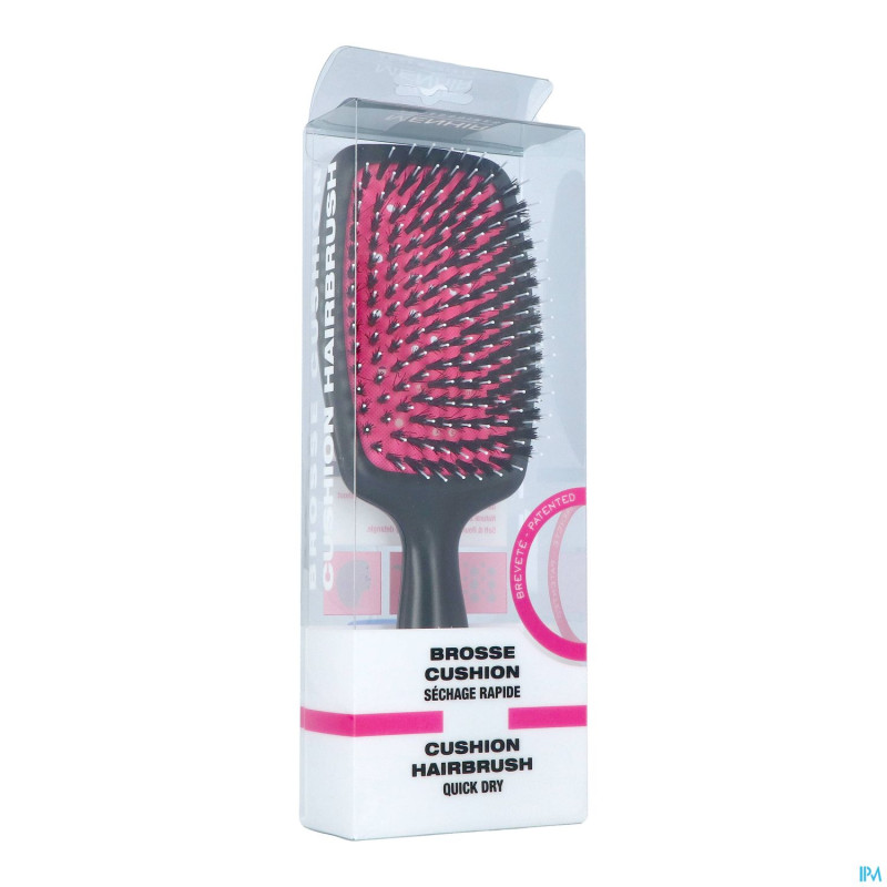 Brosse rectangulaire cushion rose s/boite asie