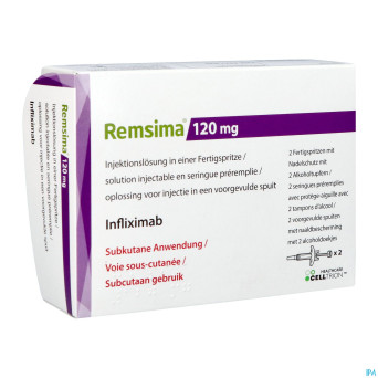 Remsima 120mg sol inj seringue prer. 2 + 2 alc pad