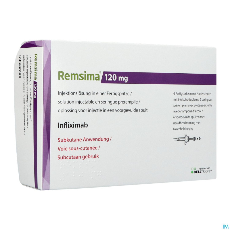 Remsima 120mg sol inj seringue prer. 6 + 6 alc pad