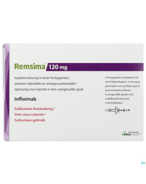Remsima 120mg sol inj seringue prer. 6 + 6 alc pad