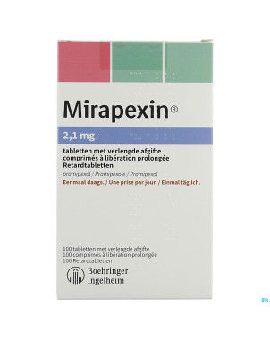 Mirapexin 2,10mg abacus liber.prolongee comp 100