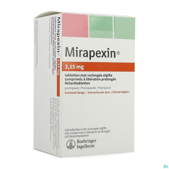 Mirapexin 3,15mg abacus liber.prolongee comp 100