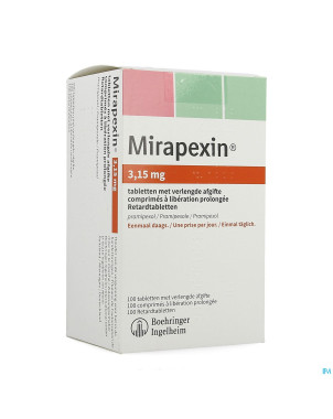 Mirapexin 3,15mg abacus liber.prolongee comp 100