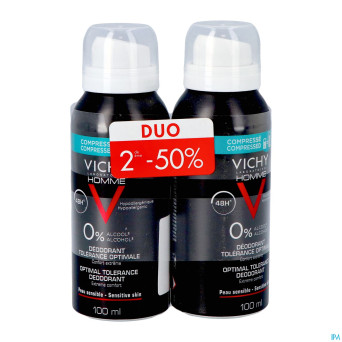 Vichy homme deo 48h tolerance aerosol    2x100ml